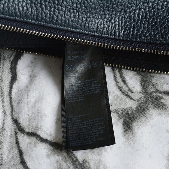 All Saints Kita Small Leather Backpack in Marine Blue - Picture 7 of 12